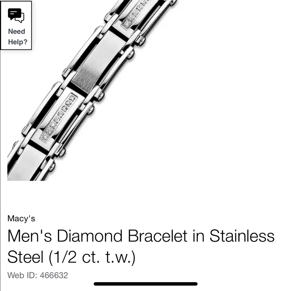 stainless steel bracelet shines with round-cut
diamonds